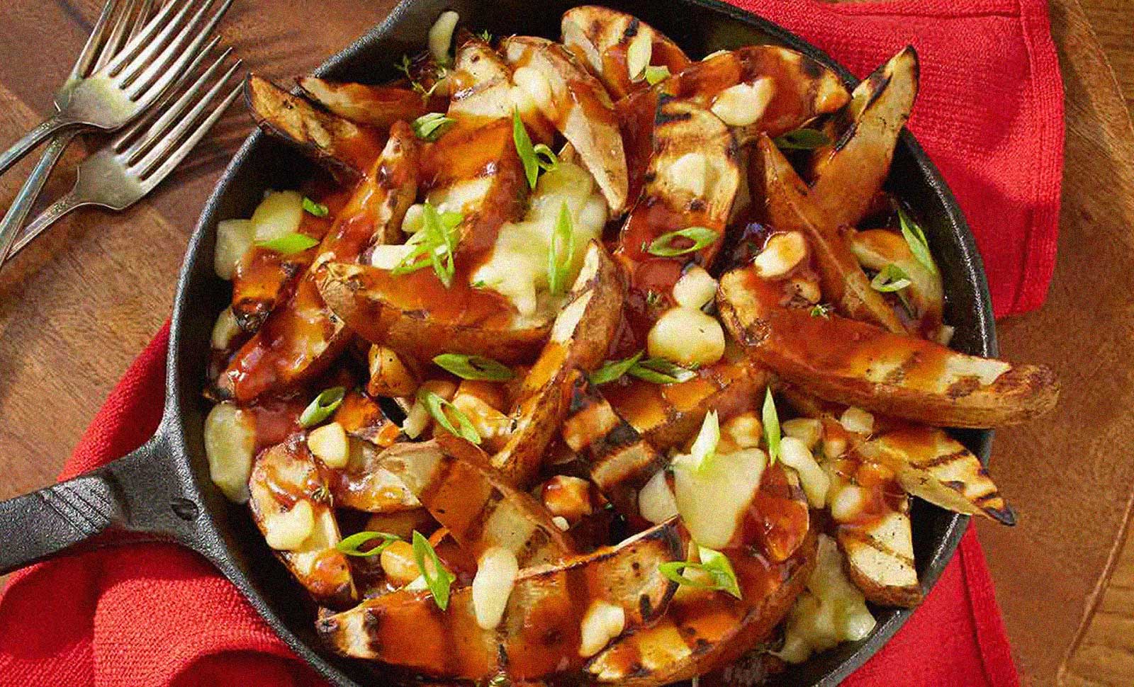 Gourmet grilled poutine.